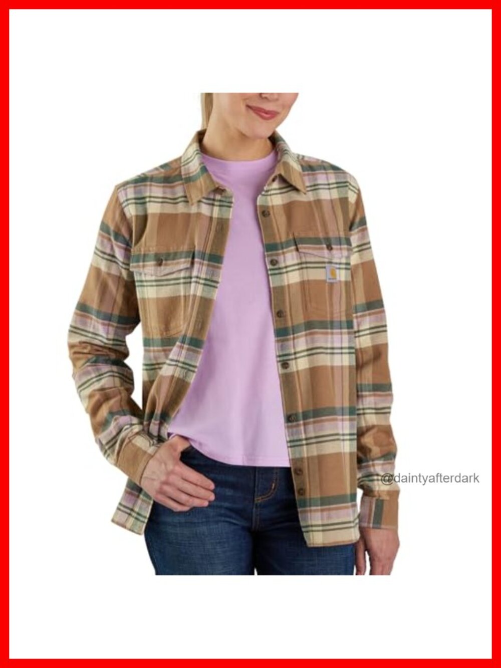 Tencel Relaxed Fit Long Sleeve Button Down Flannel Shirt